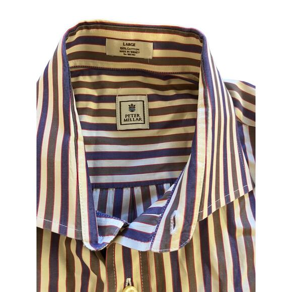 Peter Millar Striped Dress Shirt - L - Picture 4 of 5